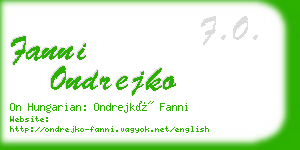 fanni ondrejko business card